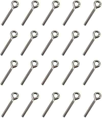 Dailygoods- Oogbout 20 Stuks - Roestvrij Staal 304 - M5 Draaddiameter 5mm - Lengte 35mm - Corrosiewerend - Geschikt voor Binnen/Buitengebruik - Oogbouten