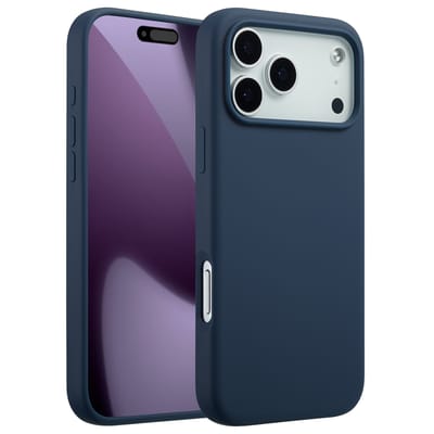 Accezz Hoesje - Geschikt voor Apple iPhone 17 Pro Max - Liquid Silicone Backcover geschikt voor MagSafe - Donkerblauw