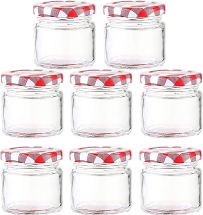 Set van 8 Lege Glazen Potjes van 100ML voor Jam, Honing en Snoepgoed - Perfect voor Inmaken en Bewaren