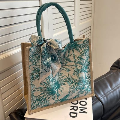 Sac en Toile Haut de Gamme Grande Capacité Nouveau Style Élégant Sac de Shopping Commuter Sac à Main Épaule Fourre-tout gray
