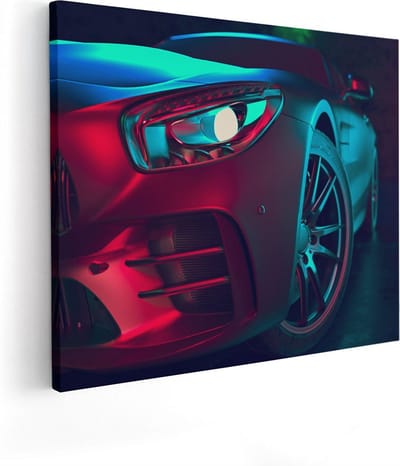 Artaza Canvas Schilderij Auto - 100x80 cm - Groot - Wanddecoratie Sportauto - Muurdecoratie Mancave - Schilderijen Op Canvas
