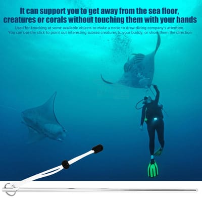 Alliage d'Aluminium Plongée Sous-Marine Bruiteur Bâton Pointeur avec Cordon Parachute(argent) blue