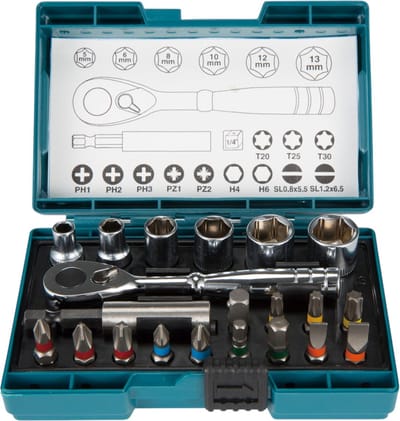 Makita screwdriver bit and ratchet set - 21 pieces