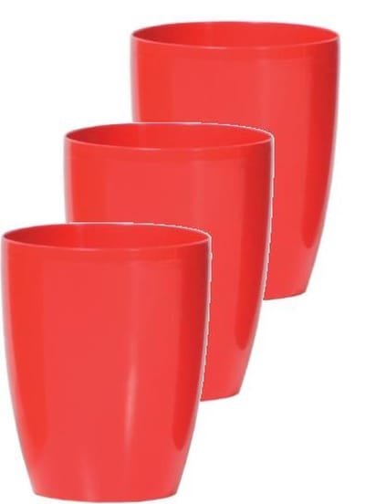 Bloempot Rond Duow 13cm KORAALROOD Prosperplast / 3 STUKS ! /
