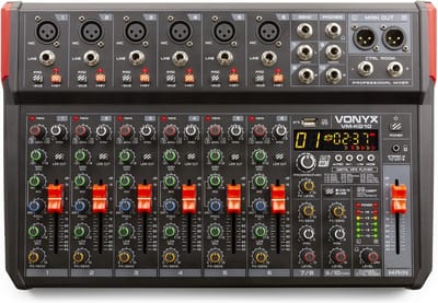 Mengtafel - Vonyx VM-KG10 - 10-kanaals mengpaneel Bluetooth, DSP, mp3 speler en USB audio interface