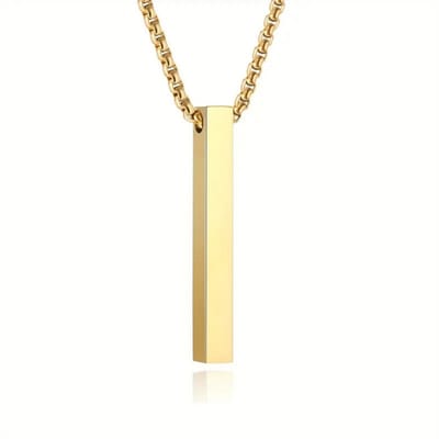 Bovista Ketting - Heren - Staal - Nep zilver - Met Hanger - Nep Goud