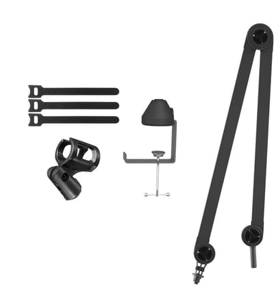 Microfoonstandaard - Microfoonarm Tafel - Opnemen Zingen - Verstelbare Hoek - 59 cm - Zwart