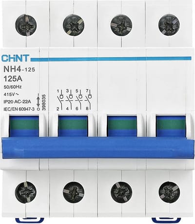 Chint 398035 Hoofdschakelaar Blauw, Wit 4-polig 125 A 240 V, 415 V