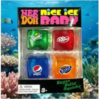 Nouveau Set de 4 Cubes Fidget Needoh Nice Ice Baby Super Solide Jouets Sensoriels à Malaxer Jouets à Presser Non Toxiques Pour TDAH et Autisme Cadeau black
