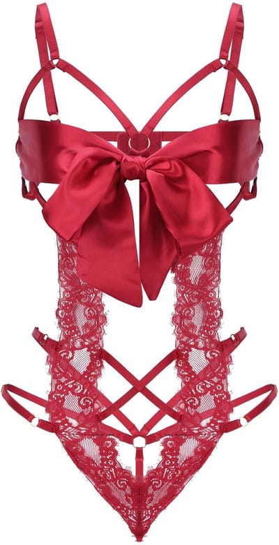 Dailygoods- Lingerie Sexy Set - Kanten Bodysuit - Lingerie met Strik - Ondeugende Lingerie - Aansluitende Pasvorm - Ideaal voor Combinatie met Outfits