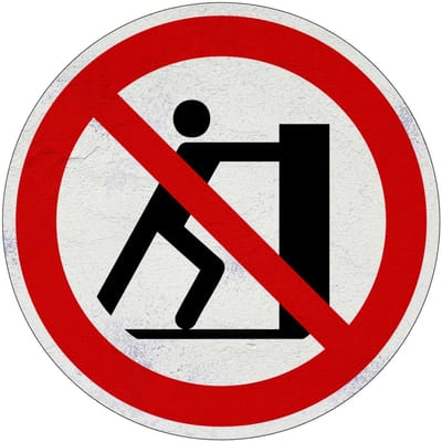 Niet duwen verbodsbord - P017 | Sign Again materiaal | 10 cm