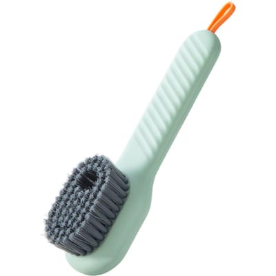 Brosse de Nettoyage de Chaussures Brosse à Récurer à Long Manche avec Distributeur de Savon Brosse Multifonctionnelle pour Salle de Bain