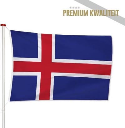 IJslandse Vlag IJsland 100x150cm - Kwaliteitsvlag - Geschikt voor buiten