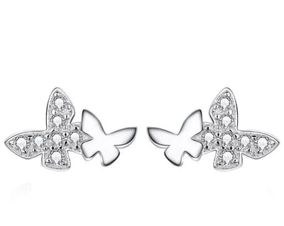 Romystones - Vlinder Oorbellen – 925 Sterling Zilver – Vrijheid & Verandering
