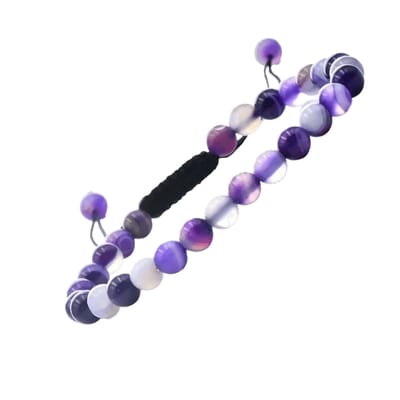Aramat Jewels | Armbanden | Paarse Gestreepte Agaat Armband | | | |6mm | Steen | Volwassenen | Verkleurd niet
