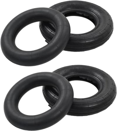 Kruiwagen Banden Set - Banden en Binnenbanden - Laden Verplaatsen - Lekbestendig Rubber - 3.50-8 4PR - Zwart