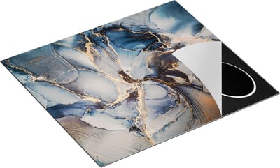 Chefcare Inductie Beschermer Abstracte Luxe Kunst - Zwart met Goud - 60x50 cm - Afdekplaat Inductie - Kookplaat Beschermer - Inductie Mat