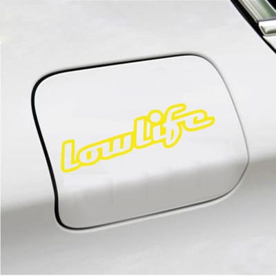 Bumpersticker - Lowlife - 6,3 X 22,1 - Geel