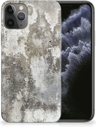 Apple iPhone 11 Pro TPU Siliconen Hoesje Beton Print