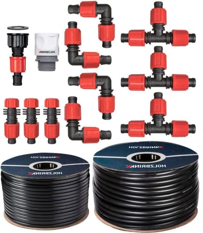 Druppelirrigatiesysteem - Watergeefset - Planten Besproeien - Zelfreinigend Ontwerp - 20 Meter Slang - Zwart