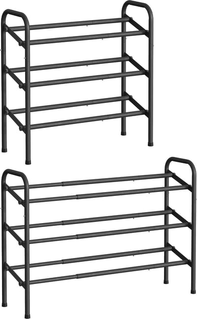 SONGMICS - Schoenenrek - Schoenenrek met 3 Lagen - Verstelbaar Metalen Rek - Voor Hal en Garderobe