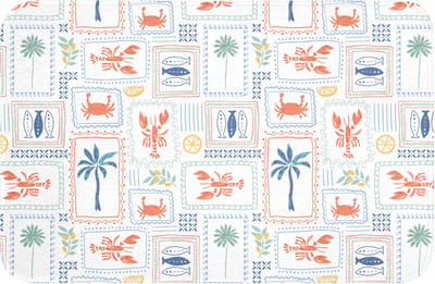 Badmat 60x40 cm - Antislip - Zee - Zomer - Krab - Patroon - Badmatten voor badkamer - Badkamermat - Douchemat - Badkamer mat
