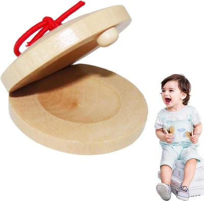 Houten Kastanjes - Ritmeinstrument Kinderen - Muziek Leren - Gladde Randen - 5.5 cm - Meerkleurig