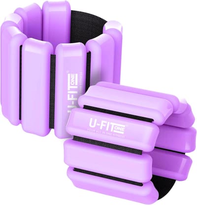 U Fit One 2 Stuks Verstelbare Enkelgewichten en Polsgewichten - Wrist & Ankle Weights - 2 x 0,5 kg - Paars