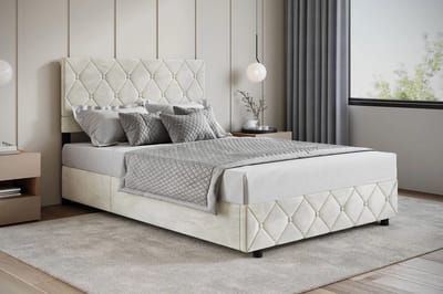 Meubella - Tweepersoonsbed Hernandez - Beige 140x200 cm - Met gaslift