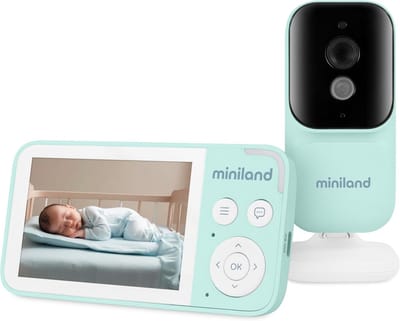 Babyfoon Digimonitor - Babybewaking Camera - Baby in de gaten houden - Twee-weg communicatie - 89 cm scherm - Wit