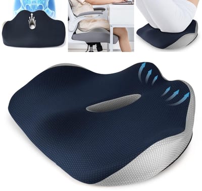 Dailygoods- Zitkussen Ergonomisch - Hoogwaardig Traagschuim - Drukontlasting - Antislip Onderkant - Voor Auto/Kantoor - Comfortabele Ondersteuning