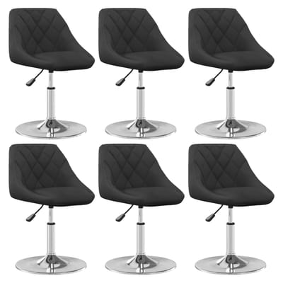 vidaXL - Eetkamerstoelen - 6 - st - draaibaar - fluweel - zwart