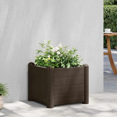 vidaXL - Plantenbak - verhoogd - 43x43x35 - cm - PP - mokka