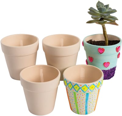 Colorations Bloempot Keramiek knutselset - Versier je eigen plantenpotten - Set van 12.