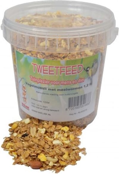 Wielink Vogelmuesli meelworm 1,2 liter voor tuinvogels