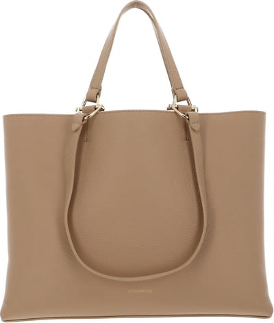 COCCINELLE Leren Handtas Schoudertas Hop On Handbag Grained Leather Fresh Beige