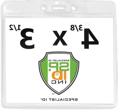 Badgehouder Extra Groot - Kaarthouder Transparant - Identificatie Tonen - Oversized Insteekformaat - 4 3/8" X 3 1/2" - Transparant