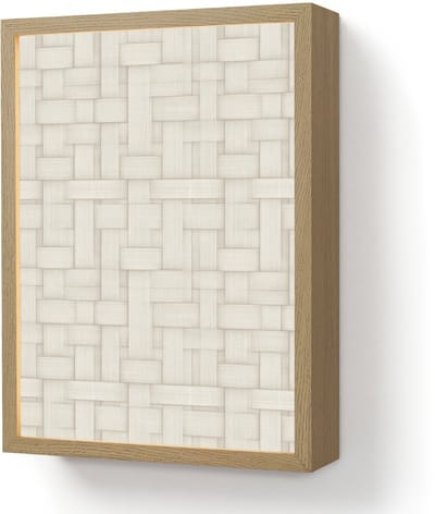 Wandlamp 30x40 cm - Oplaadbaar - Vlechtwerk - Banen - Beige - Wandlampen binnen woonkamer - Slaapkamer lamp - Decoratieve nachtlamp - Vloerlamp draadloos