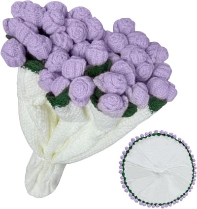 Romantisch Gehaakt Rozenboeket, Zachte Dekentje voor Moederdag, Valentijnsdag en Bruiloft, Perfect voor Woonkamer en Bed