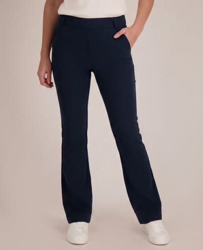 Je m'appelle Travelstof Dames Broek Flared Met stretch - Blauw - Maat S
