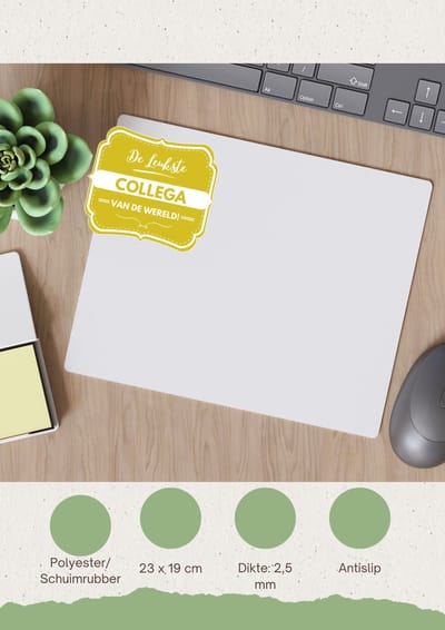 Akyol - de leukste collega van de wereld Muismat - Collega - iemand die een collega is - leukste ooit - werk - collega - verjaardagscadeau - kado - gift - geschenk - afscheidscadeau - welkomscadeau - verrassing - 23 bij 19 cm