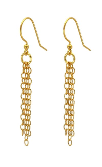 ARLIZI 1876 Oorbellen schakelketting oorhangers - verguld - 6,5 cm
