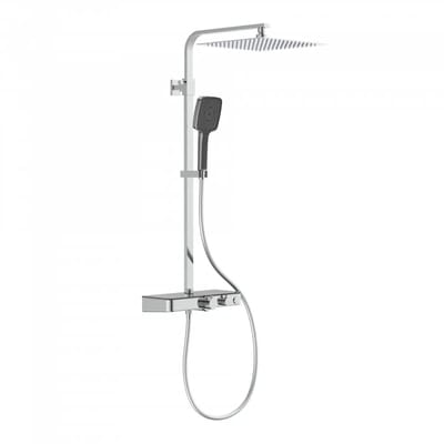 Schütte Ocean 1200 Regendouche Set – Thermostatische Kraan, Chroom/Antraciet, met Planchet