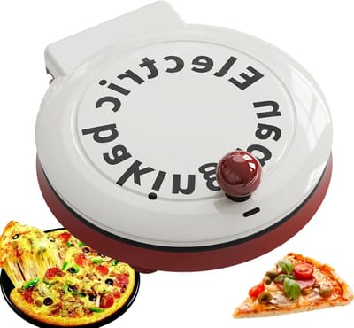 Elektrische Pizza Maker - Bakpan Omeletmaker - Snelle Maaltijden Maken - Dubbelzijdige Verwarming - 23 cm - Rood