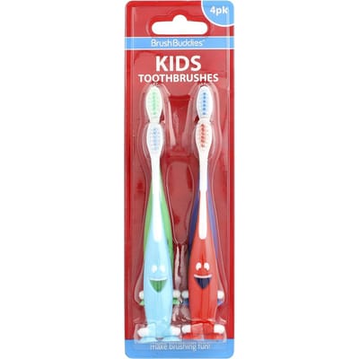 Brush Buddies, Slimme Verzorging, Kindertandenborstels, Pak van 4 brown
