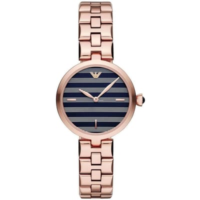 Emporio Armani AR11220 Roségoud Staal 316 L Analoog Kwartshorloge Dameshorloge