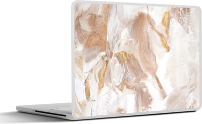 Laptop sticker - 10.1 inch - Verf - Wit - Abstract - 25x18cm - Laptopstickers - Laptop skin - Cover