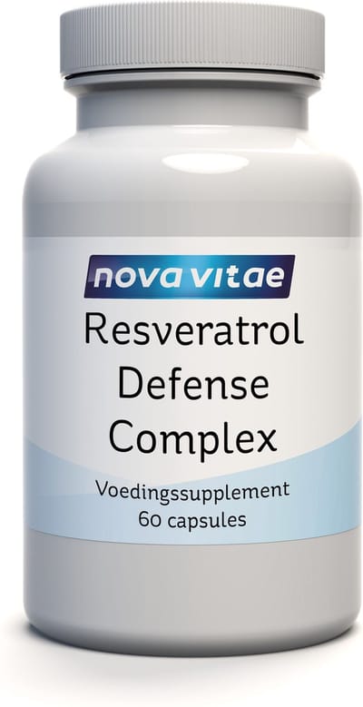 Nova Vitae - Resveratrol Defense Complex - 100 mg met Transresveratrol, druivenpitextract en rode wijn extract - 60 capsules