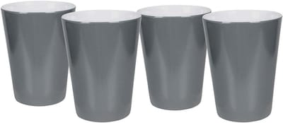 Melamine Mokken - Outdoor Bekers - Kamperen en Reizen - Set van Vier - 1 Liter - Grijs