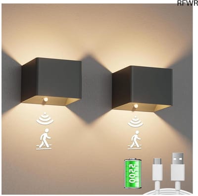 RFWR® Draadloze 5500 mAh Wandlamp met Bewegingsmelder - LED Verlichting voor Binnen en Buiten